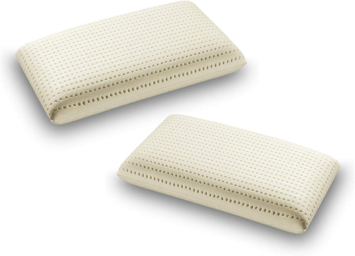 Sleepys Pernă din latex natural, 74 X 42 cm, înălțime 10 cm, săpun perforat, cu căptușeală din Jersey, 100% bumbac, pernă antialergică din latex