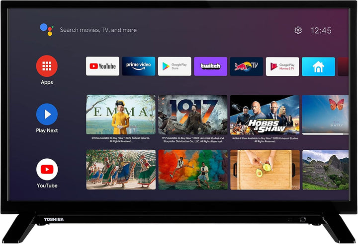 Toshiba 32WA3B63DAZ 32 Zoll Fernseher / Android TV (Hd-Ready, HDR, Smart TV, Play Store & Google Assistant, Triple-Tuner, Bluetooth)