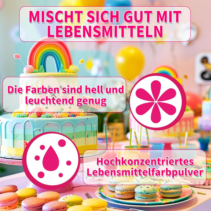 Lebensmittelfarbe Pulver - 2 Farben Ultrahochkonzentrierte Wasserlösliches Lebensmittelfarben, Food Coloring Für Fondant, Lebensmittel Farben, Makronen, Backen, Lebensmittelfarbe Rot Und Schwarz - 5 G