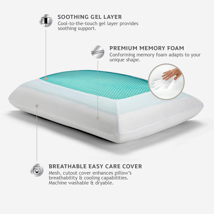 Sealy SE '19 Essentials SM Aqua Bubble Gel Sheet, 1 pernă MC (US), alb, 61 X 40 X 14 cm