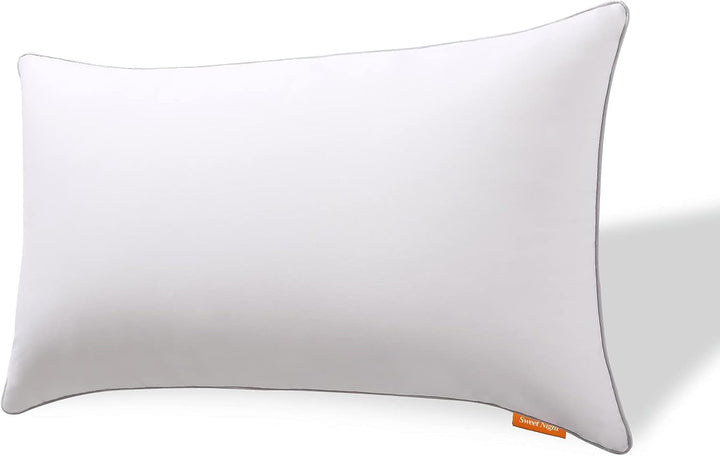 Pernă Sweetnight 40X40 Set de 2, umplutură de pernă din fibre de lemn din poliester, pernă moale și de susținere pentru toate pozițiile de dormit, pernă de dormit respirabilă, lavabilă cu fermoar