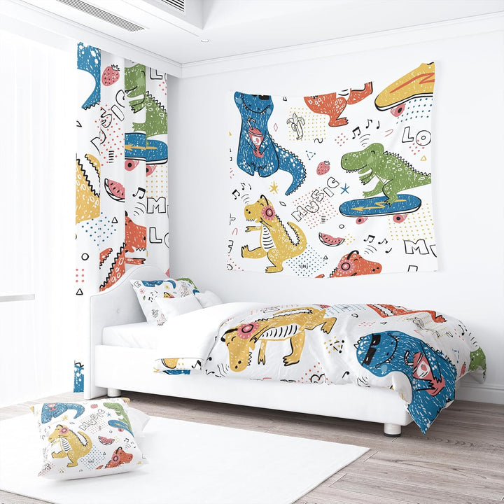 ZTYROLJ Dinosaurier Bettwäsche 135X200Cm Jungen, Bettbezug Mit Reißverschluss, Mikrofaser Bettwäsche Für 1 Person, Kinderbettwäsche Mit Kissenbezug 80X80Cm