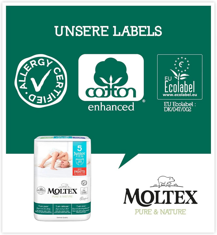 Pure & Nature Öko Pants Größe 5 Junior (9-14 Kg) Monatsbox - 80 Bio Windeln