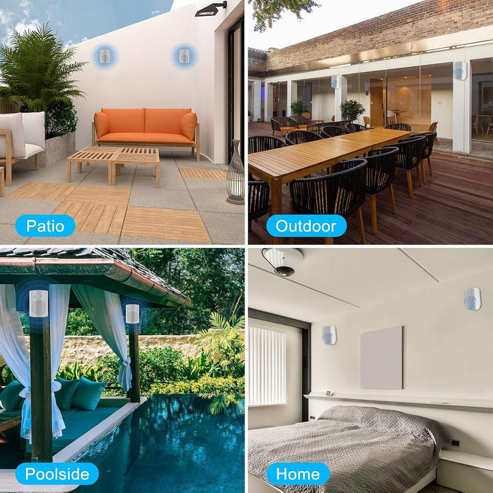 Herdio 6,5 Zoll 400 Watt Bluetooth Outdoor-Lautsprecher Wasserdicht Außenlautsprecher Für Garten,Terrasse, Restaurant (Weiß)