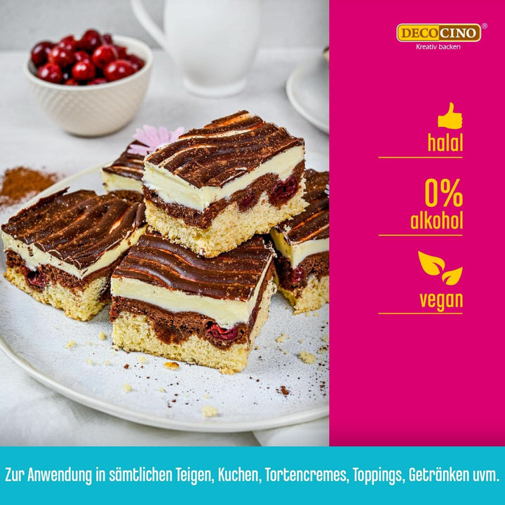 DECOCINO Vanille-Extrakt (20 Ml) Natürlicher Vanille Geschmack Ohne Alkohol, Aus Madagascar Bourbon – Für Kuchen, Torten Und Getränke – Vegan