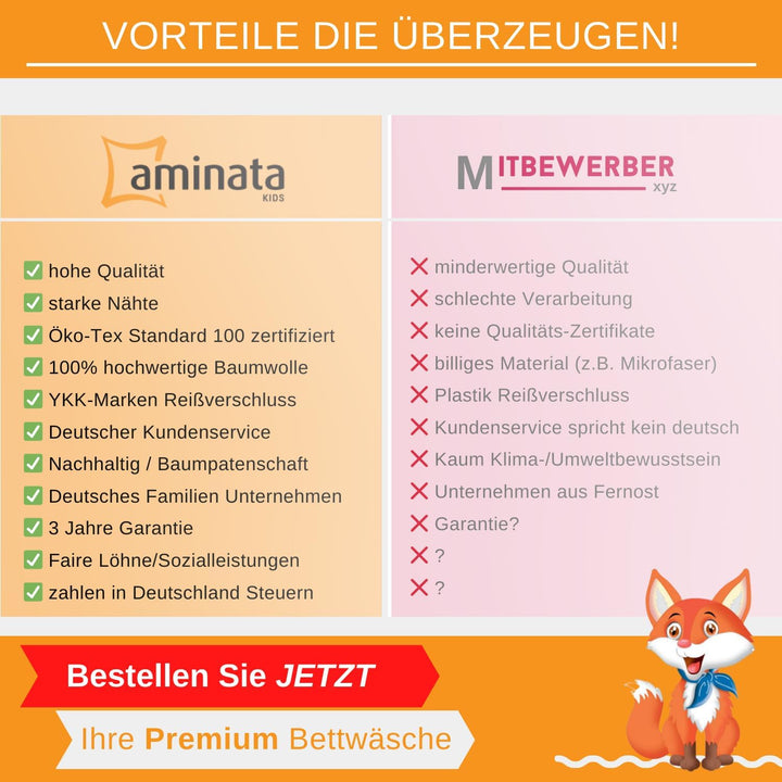 Aminata Kids Bettwäsche Mädchen 135X200 Pferd - Kinder-Bettwäsche Mit Pferde-Motiv Islandpony - Weiß Rosa - Reißverschluss Baumwolle Pony