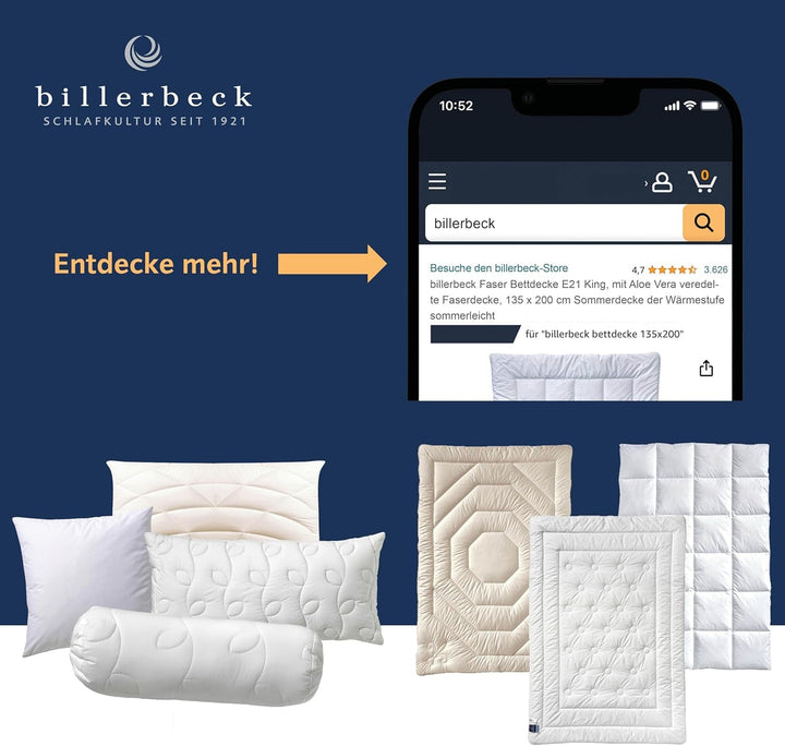 Billerbeck down pillow Martina - Pernă în 80 X 80 Cm - Pernă cu suport ferm - Gâscă jos 15% și pene 85%