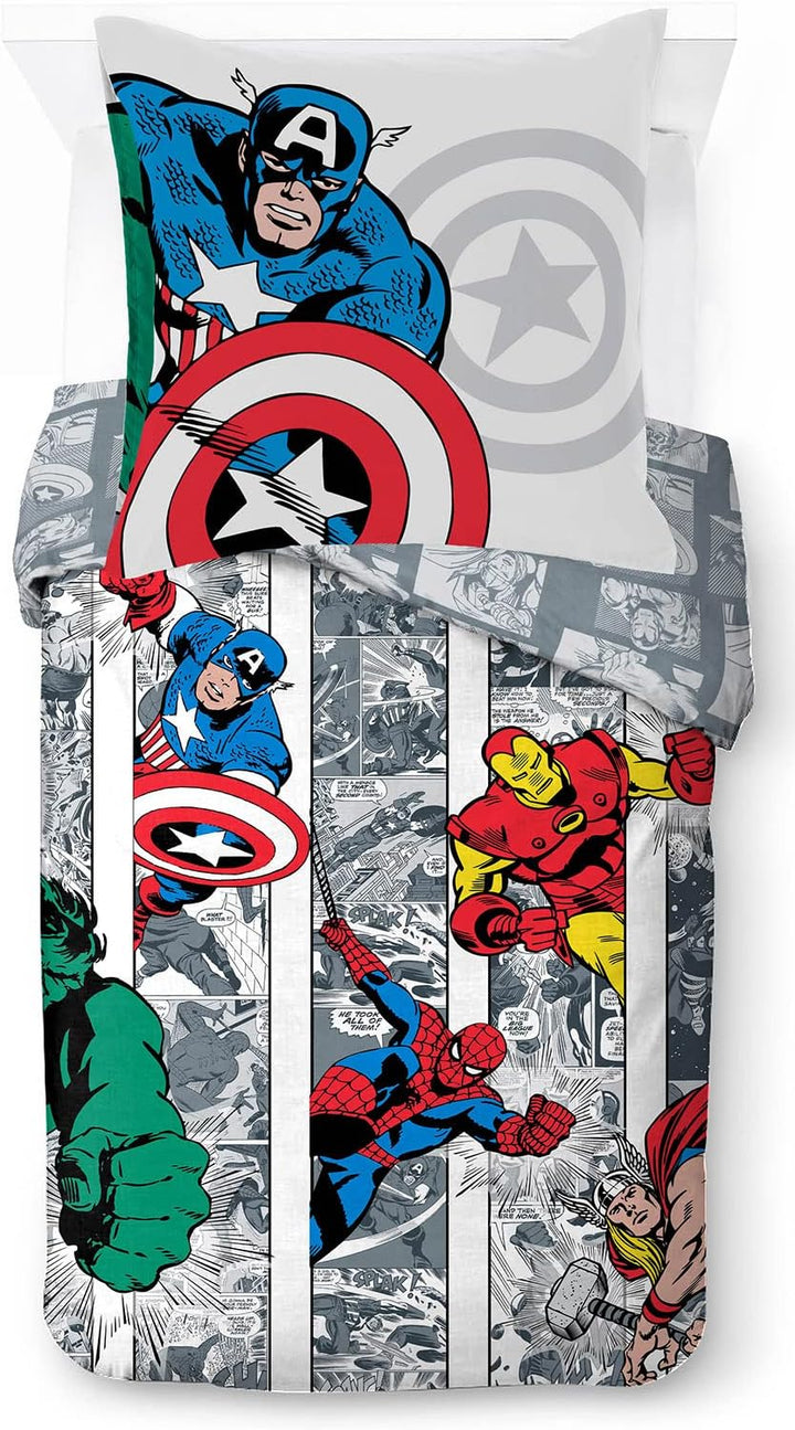 Jay Franco Marvel Spiderman City Streets Einzelbettgröße Kinderbettwäsche-Set Mit Bettbezug 135X200Cm + Kissenbezug 50X70Cm Aus 100% Baumwolle