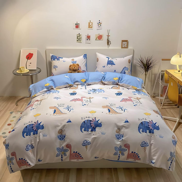 Kinderbettwäsche 135X200 Bettwäsche Für Kinder Jungen Mit Astronaut Und Rakete Muster 100% Baumwolle 80X80Cm Kissenbezug Mit Reißverschluss 2 Teilig Blau