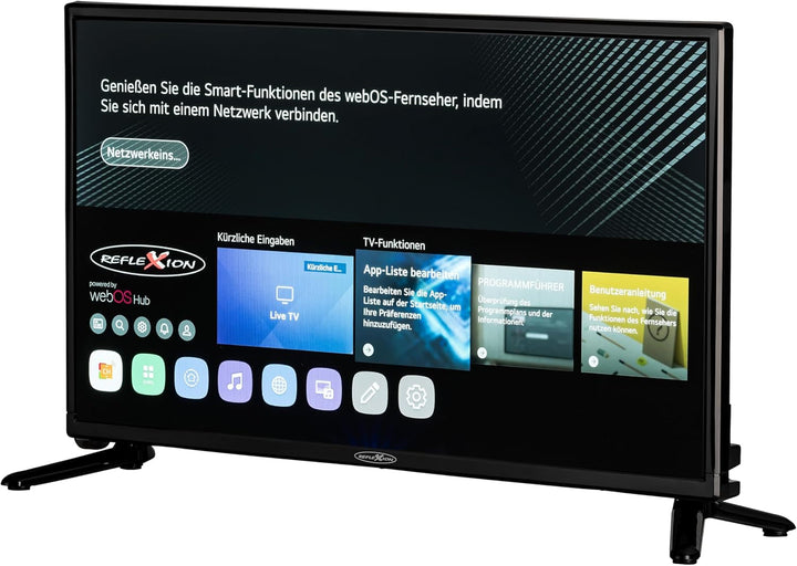 REFLEXION LED22IBT Smart LED Fernseher, LG Weboshub, 55 Cm / 22 Zoll, Wohnwagen/Wohnmobil/Camping/Caravan/Boot/Lkw TV, 12/230 Volt, Full HD, Triple Tuner, DVB-T2HD, DVB-S2, DVB-C, Bluetooth, WLAN