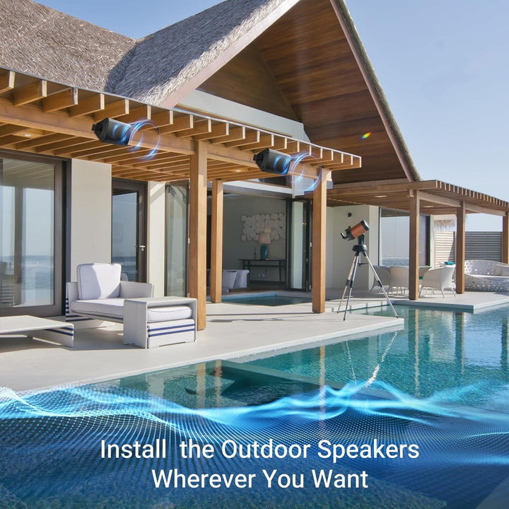 Herdio 4 Zoll Wasserdicht Außenlautsprecher Outdoor-Lautsprecher Für Garten, Terrasse, Restaurant,Kompatibel Mit Bluetooth (200 Watt)