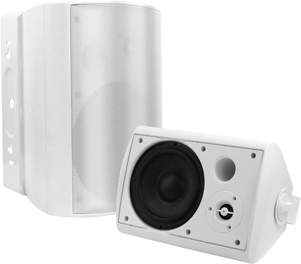 STUDIOFINIX 6,5 Zoll 400 Watt Wasserdicht Außenlautsprecher Outdoor-Lautsprecher Bluetooth Wandhalterung Lautsprecher Wasserdicht Wetterfest Für Patio Garage Home Outdoor (Weiß)