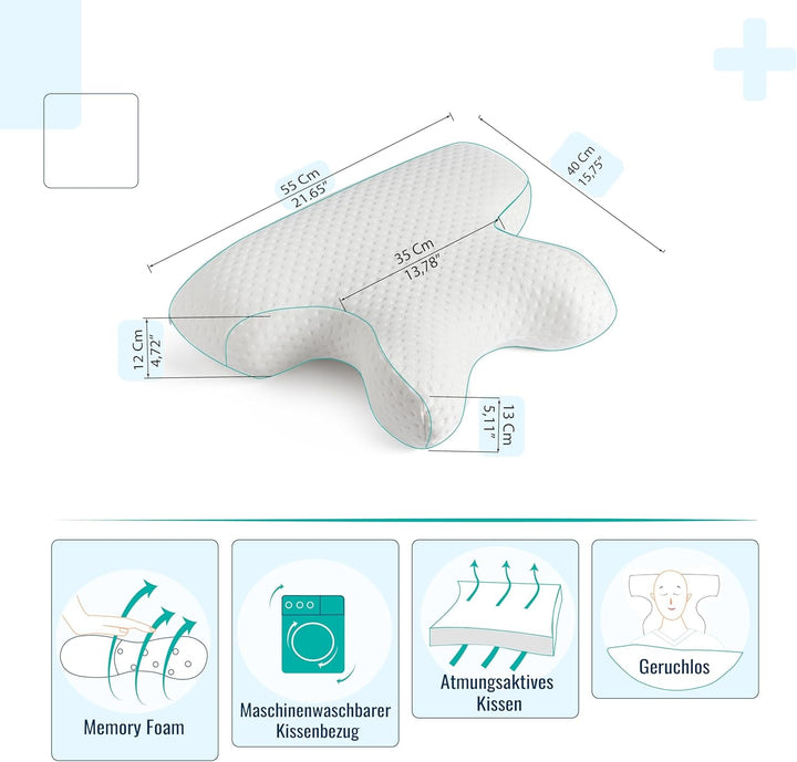Pernă CPAP din spumă cu memorie, pentru cei care dorm lateral și cei care dorm pe spate. Pernă pentru apnee în somn. Potrivit pentru toți utilizatorii de măști CPAP. Pernă pentru susținerea gâtului. Pernă pentru gât.