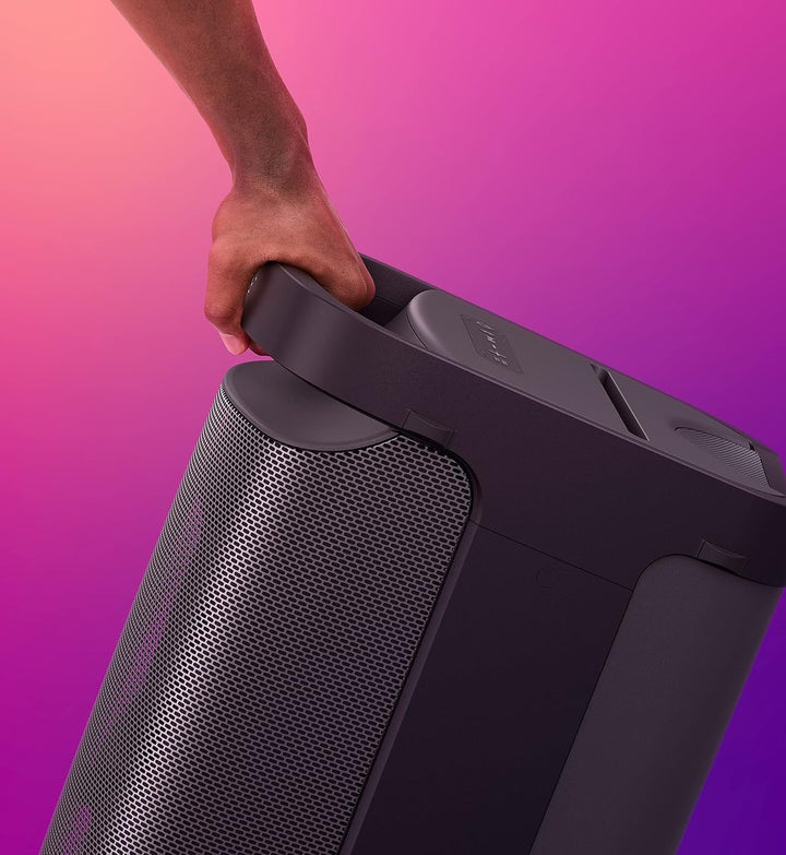 Sony SRS-XP700 Difuzor puternic pentru petreceri Bluetooth cu sunet de petrecere omnidirecțional, iluminare și baterie 25H (IPX4, MEGA BASS, încărcare rapidă, Party Connect) Negru, SRSXP700B.CEL