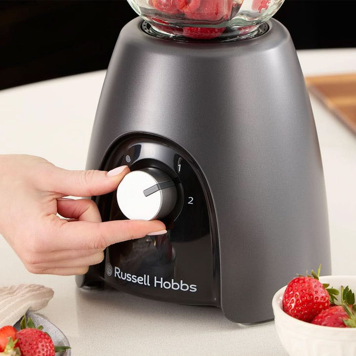 Russell Hobbs Standmixer [Smoothie Maker] Mixer (Blender, 1,5L Glasbehälter, 2 Stufen Und Pulse-Funktion, Bpa-Frei, Edelstahlmesser, 850 Watt Hochstleistung) Matte Charcoal 27121-56